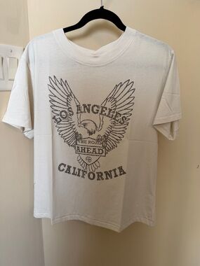 Anine Bing Cream Graphic Tee with Tag